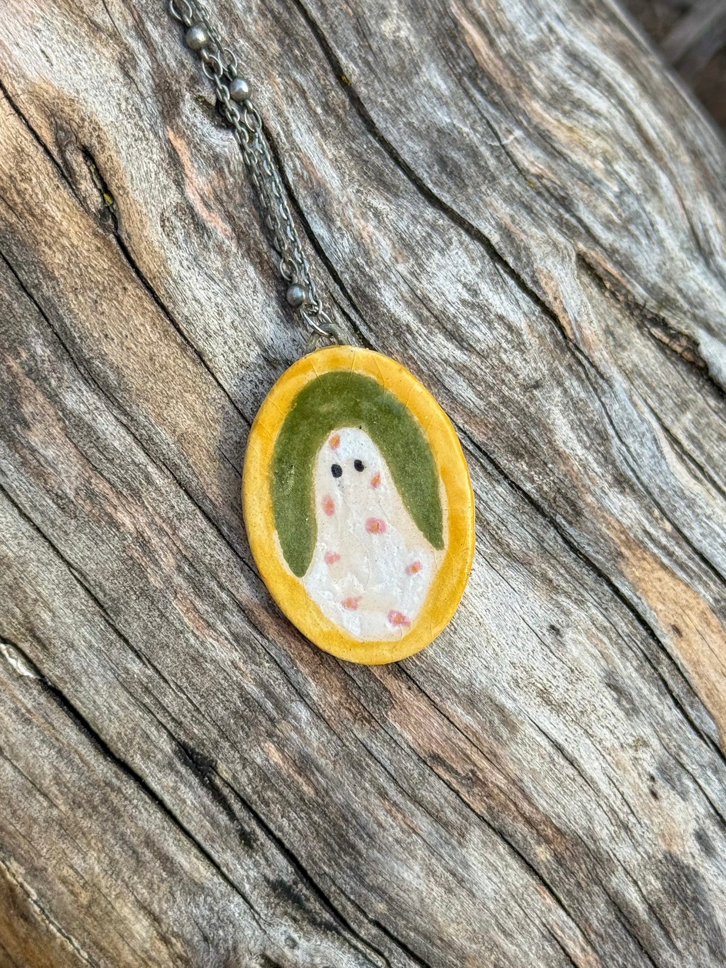 Floral ghost neckalce