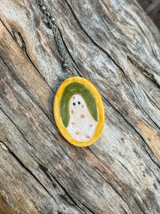 Floral ghost neckalce