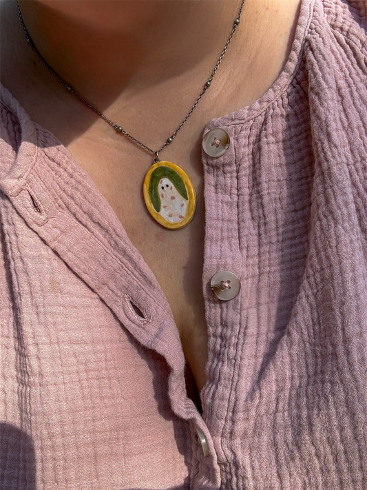 Floral ghost neckalce